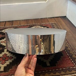 Disco riser Silver Mirrored Decorative Tray